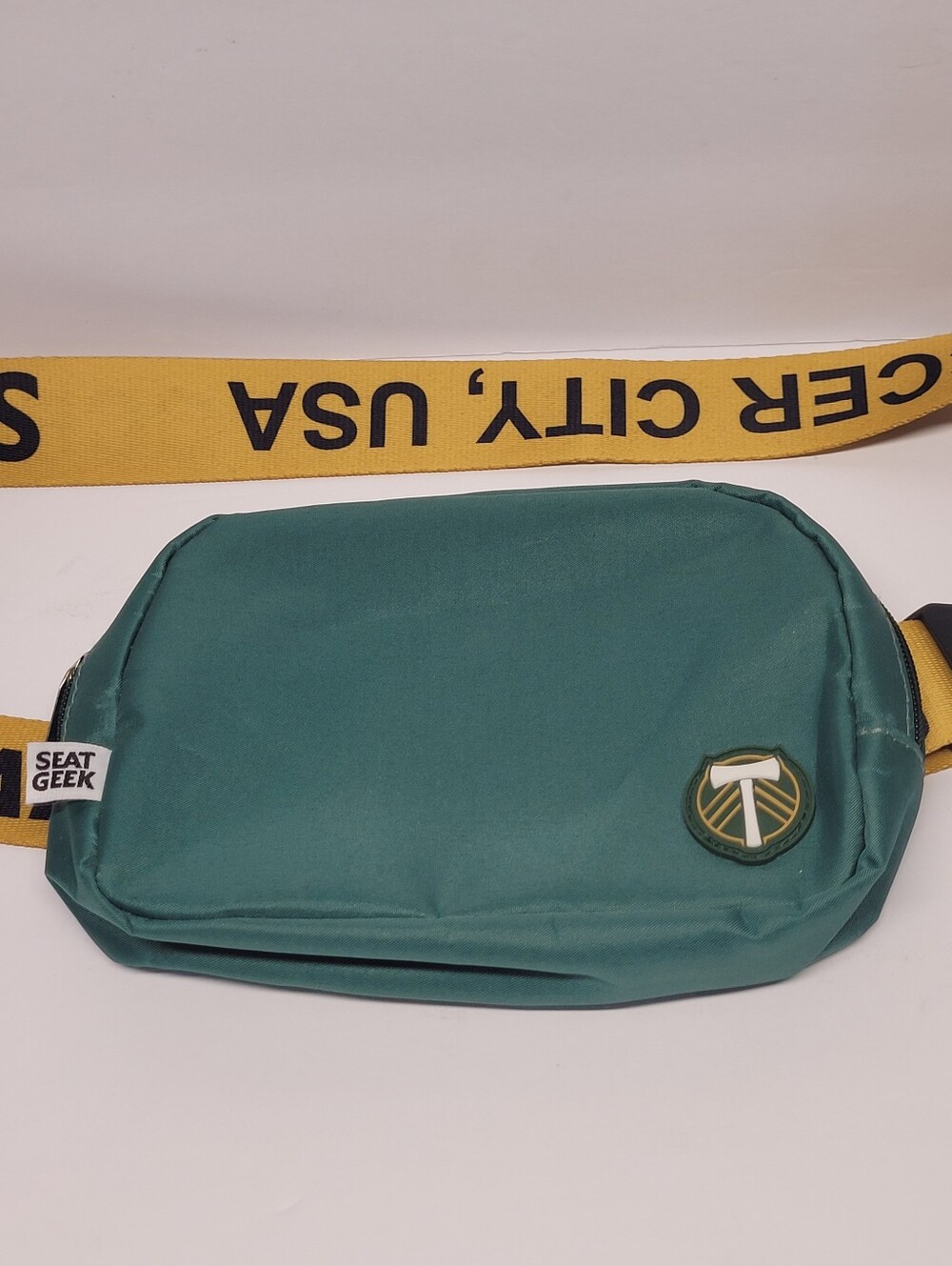 Portland Timbers Seat Geek Green Crossbody Bag with Yellow Strap